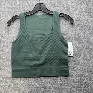 DSG Sports Bra Womens XS Green Seamless Ribbed Low Impact Athletic NWT